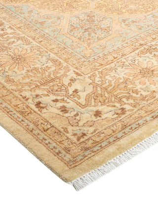 Traditional Mogul Ivory Wool Area Rug 6' 1" x 9' 5" - Solo Rugs