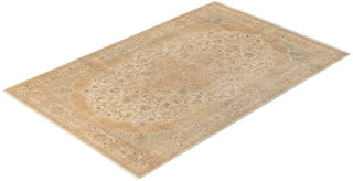 Traditional Mogul Ivory Wool Area Rug 6' 1" x 9' 5" - Solo Rugs