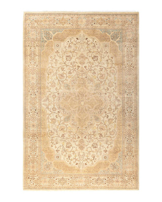 Traditional Mogul Ivory Wool Area Rug 6' 1" x 9' 5" - Solo Rugs