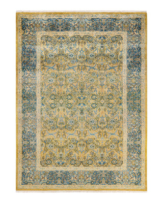 Traditional Mogul Green Wool Area Rug 6' 0" x 8' 7" - Solo Rugs