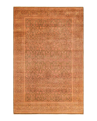 Traditional Mogul Yellow Wool Area Rug 6' 2" x 9' 5" - Solo Rugs