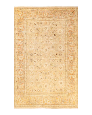 Traditional Mogul Light Gray Wool Area Rug 6' 0" x 9' 6" - Solo Rugs