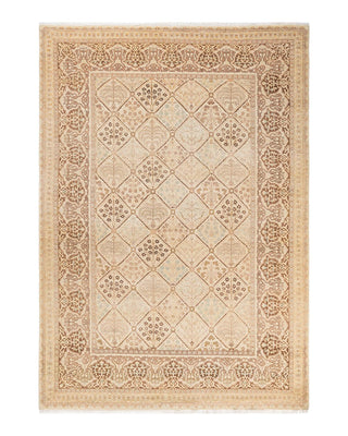 Traditional Mogul Ivory Wool Area Rug 6' 1" x 8' 7" - Solo Rugs
