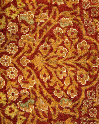 Traditional Mogul Orange Wool Area Rug 9' 3" x 12' 7" - Solo Rugs