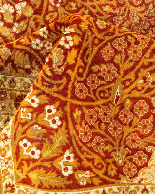 Traditional Mogul Orange Wool Area Rug 9' 3" x 12' 7" - Solo Rugs