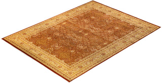 Traditional Mogul Orange Wool Area Rug 9' 3" x 12' 7" - Solo Rugs