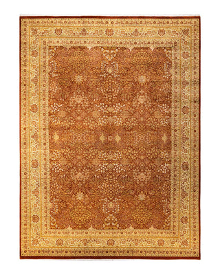 Traditional Mogul Orange Wool Area Rug 9' 3" x 12' 7" - Solo Rugs