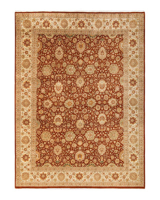 Traditional Mogul Brown Wool Area Rug 7' 10" x 10' 7" - Solo Rugs