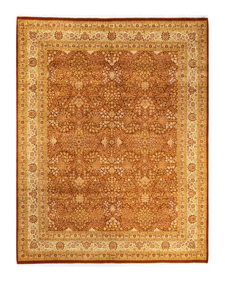 Traditional Mogul Orange Wool Area Rug 8' 1" x 10' 4" - Solo Rugs
