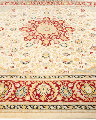 Traditional Mogul Ivory Wool Area Rug 8' 1" x 10' 6" - Solo Rugs