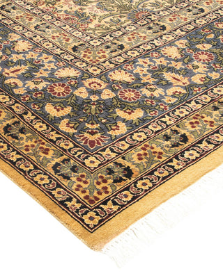 Traditional Mogul Yellow Wool Area Rug 8' 0" x 10' 2" - Solo Rugs