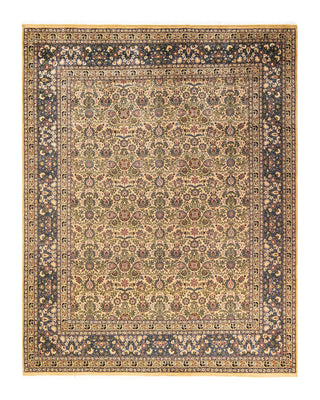 Traditional Mogul Yellow Wool Area Rug 8' 0" x 10' 2" - Solo Rugs