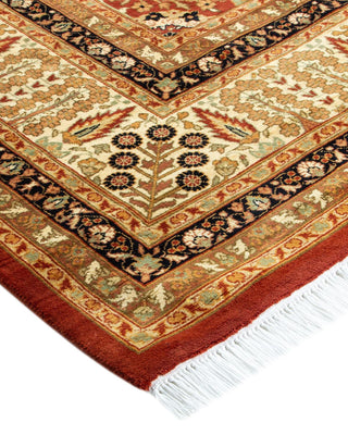 Traditional Mogul Orange Wool Area Rug 8' 3" x 10' 2" - Solo Rugs