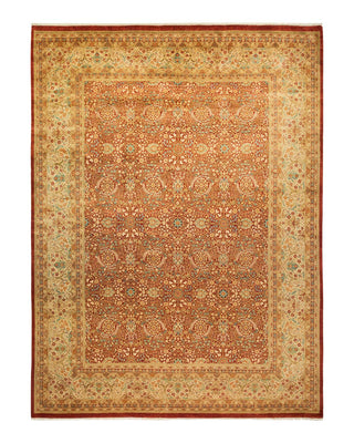 Traditional Mogul Red Wool Area Rug 9' 3" x 12' 2" - Solo Rugs
