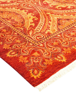 Traditional Mogul Red Wool Area Rug 9' 2" x 11' 6" - Solo Rugs
