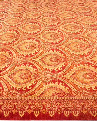 Traditional Mogul Red Wool Area Rug 9' 2" x 11' 6" - Solo Rugs