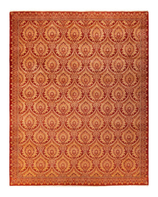 Traditional Mogul Red Wool Area Rug 9' 2" x 11' 6" - Solo Rugs