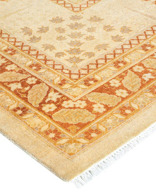 Traditional Mogul Ivory Wool Area Rug 9' 3" x 12' 9" - Solo Rugs