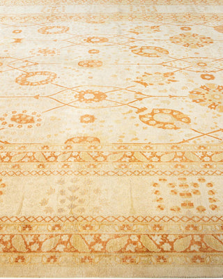 Traditional Mogul Ivory Wool Area Rug 9' 3" x 12' 9" - Solo Rugs