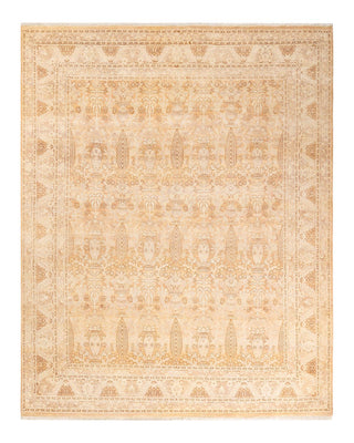 Traditional Mogul Beige Wool Area Rug 8' 0" x 9' 10" - Solo Rugs