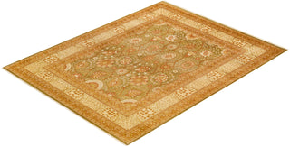 Traditional Mogul Green Wool Area Rug 8' 1" x 10' 2" - Solo Rugs