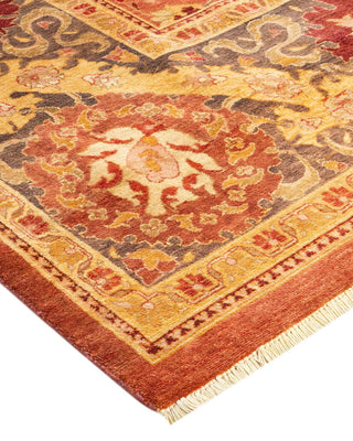 Traditional Mogul Pink Wool Area Rug 8' 1" x 10' 3" - Solo Rugs