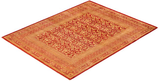 Traditional Mogul Red Wool Area Rug 8' 2" x 10' 5" - Solo Rugs