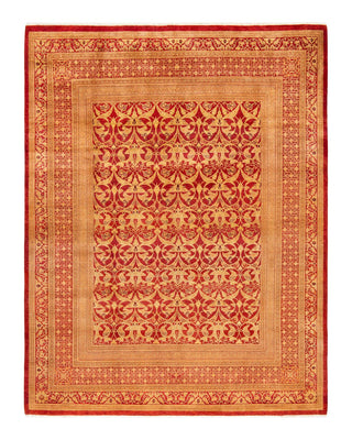 Traditional Mogul Red Wool Area Rug 8' 2" x 10' 5" - Solo Rugs
