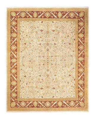 Traditional Mogul Ivory Wool Area Rug 8' 2" x 10' 4" - Solo Rugs