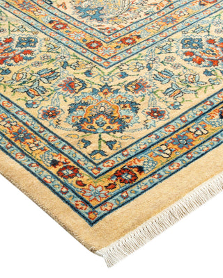 Traditional Mogul Yellow Wool Area Rug 8' 2" x 10' 3" - Solo Rugs