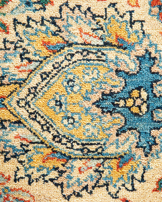 Traditional Mogul Yellow Wool Area Rug 8' 2" x 10' 3" - Solo Rugs