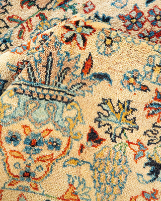 Traditional Mogul Yellow Wool Area Rug 8' 2" x 10' 3" - Solo Rugs