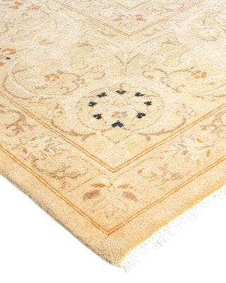 Contemporary Eclectic Ivory Wool Area Rug 9' 3" x 12' 2" - Solo Rugs
