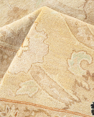 Contemporary Eclectic Ivory Wool Area Rug 9' 3" x 12' 2" - Solo Rugs