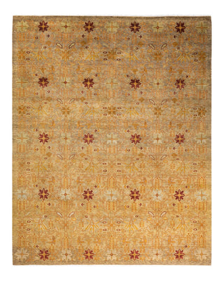 Contemporary Eclectic Green Wool Area Rug 8' 1" x 10' 2" - Solo Rugs