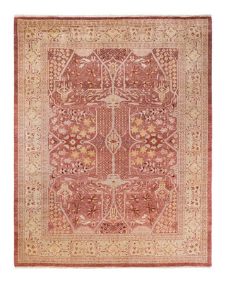 Contemporary Eclectic Pink Wool Area Rug 8' 3" x 10' 6" - Solo Rugs