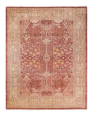 Contemporary Eclectic Pink Wool Area Rug 8' 3" x 10' 6" - Solo Rugs