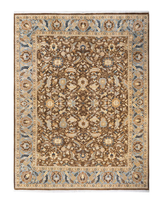 Traditional Mogul Brown Wool Area Rug 7' 10" x 10' 7" - Solo Rugs