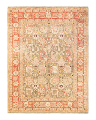 Contemporary Eclectic Green Wool Area Rug 7' 10" x 10' 7" - Solo Rugs