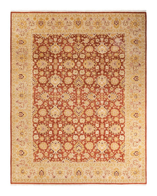Contemporary Eclectic Pink Wool Area Rug 8' 1" x 10' 2" - Solo Rugs