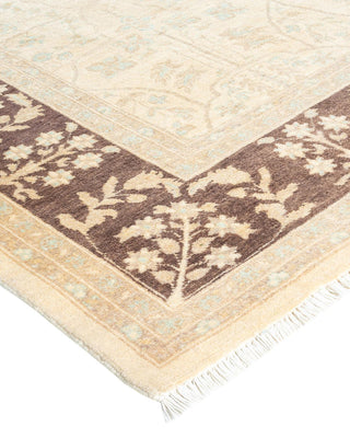 Contemporary Eclectic Ivory Wool Area Rug 5' 10" x 9' 1" - Solo Rugs