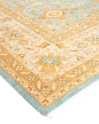 Contemporary Eclectic Light Blue Wool Area Rug 6' 2" x 8' 10" - Solo Rugs