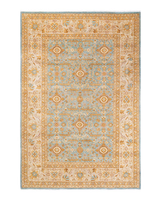 Contemporary Eclectic Light Blue Wool Area Rug 6' 2" x 8' 10" - Solo Rugs