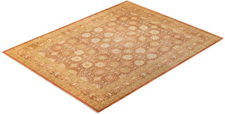 Traditional Mogul Brown Wool Area Rug 8' 0" x 10' 4" - Solo Rugs