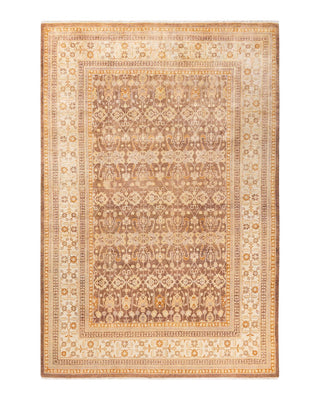 Traditional Mogul Yellow Wool Area Rug 6' 1" x 8' 10" - Solo Rugs