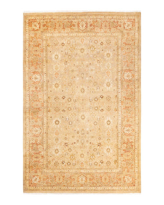 Traditional Mogul Light Gray Wool Area Rug 6' 3" x 9' 2" - Solo Rugs