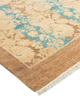 Traditional Mogul Brown Wool Area Rug 6' 1" x 8' 7" - Solo Rugs