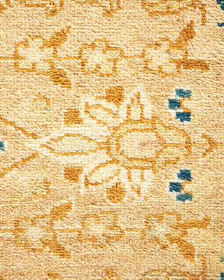 Traditional Mogul Yellow Wool Area Rug 7' 10" x 9' 7" - Solo Rugs