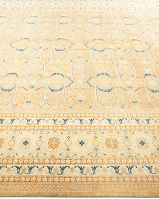 Traditional Mogul Yellow Wool Area Rug 7' 10" x 9' 7" - Solo Rugs