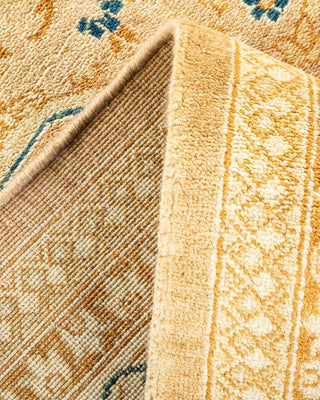 Traditional Mogul Yellow Wool Area Rug 7' 10" x 9' 7" - Solo Rugs